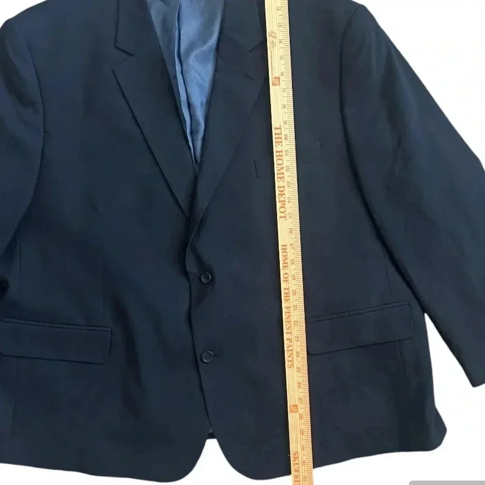 GS Perfect Fit Blazer Jacket Sport Suit Coat Men's Size 54 PR Navy Wool Blend
